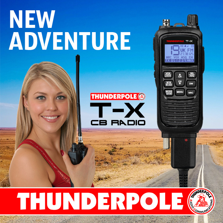 Thunderpole T-X CB Radio.Ideal for all adventures where communication is required in or out of your vehicle.